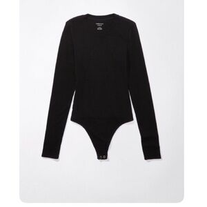 American Eagle Outfitters Black Ribbed Body Suit XL